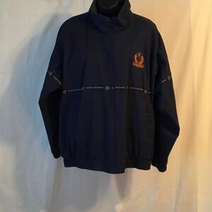 Men's Navy Crest Zip-Up Jacket